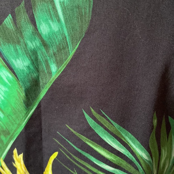 Unbranded Womens Midi Dress Tropical Black Polyester Side Zip Polyester Size XL - Picture 8 of 10